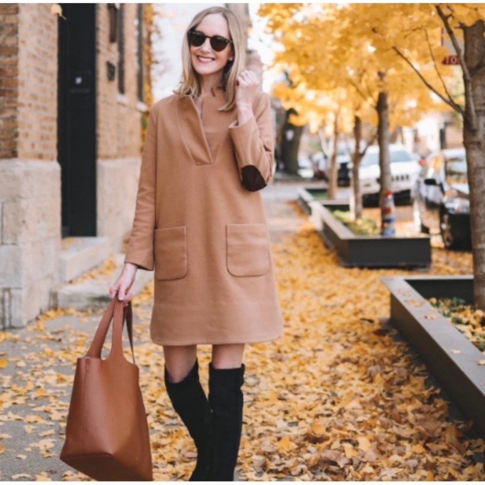Tuckernuck Camel Emerson Coat Dress XXL Long Sleeve Mini Pockets $298 NWT - Picture 12 of 16